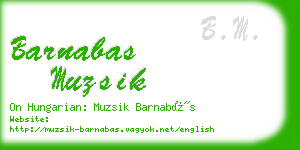 barnabas muzsik business card